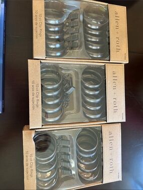 allen + roth Gray Curtain Clip Rings - Set of 10 (Multiple Packs)